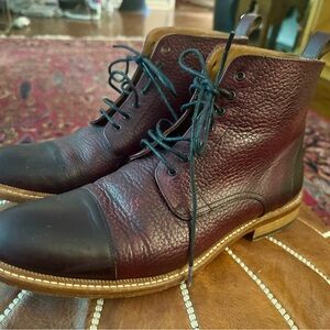 Taft Brown Leather Boots Cap Toe Classic Design